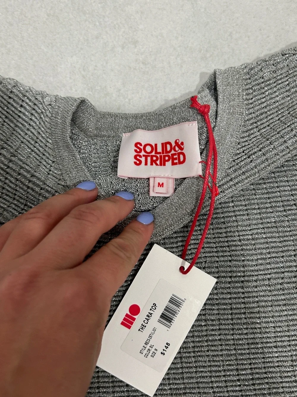 Solid & Striped The Cara Top silver shimmer NWT